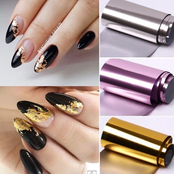 Rose Gold Star Nail Paper Stickers – 5 Chic Transfer Designs