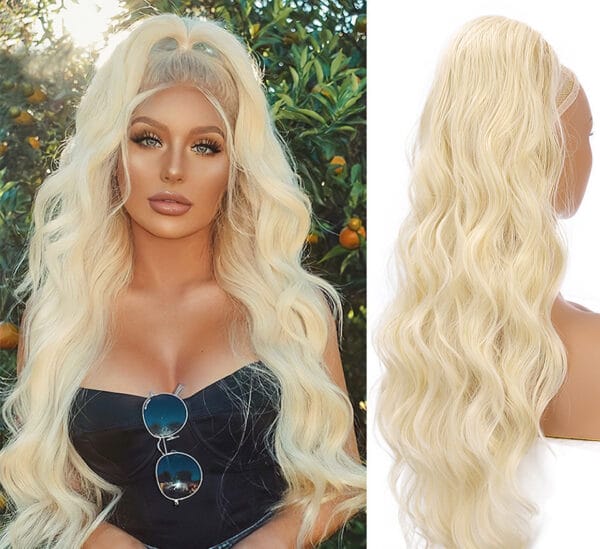 Wig Big Wave Drawstring Ponytail Matte High Temperature Silk Chemical Fiber Wig - Image 9