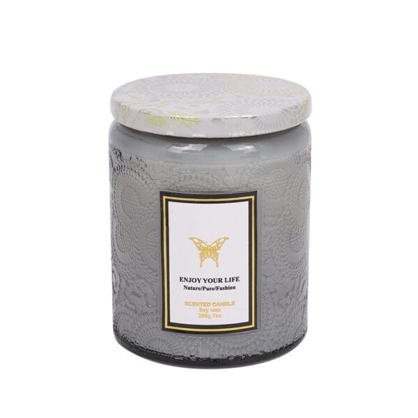 Embossed Glass Fragrance Handmade Gift Aromatherapy Soy Candles - Image 2