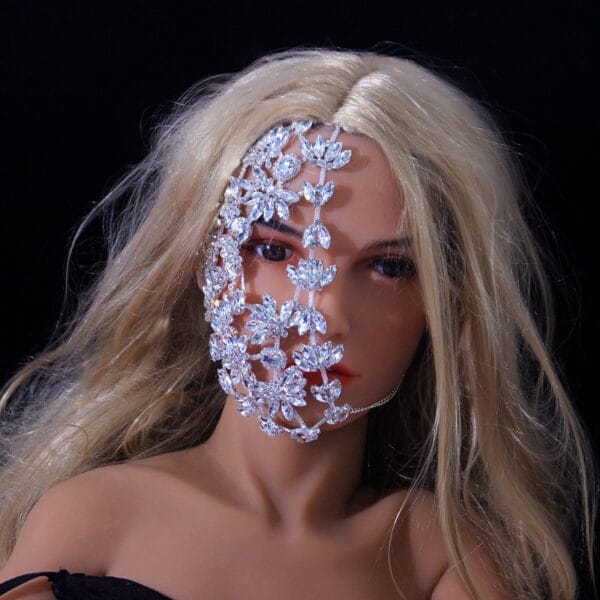 Exaggerated Fashion Rhinestone Mask For Halloween - Image 3