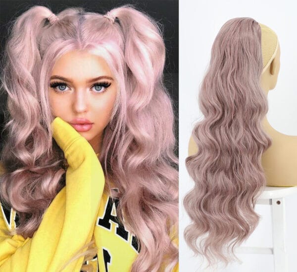 Wig Big Wave Drawstring Ponytail Matte High Temperature Silk Chemical Fiber Wig - Image 6