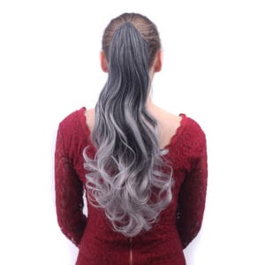 Colorful Gradient Color Clip Ponytail Wig