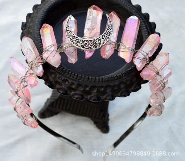 Natural Crystal Electroplating Frosted Crystal Witch Headband - Image 6