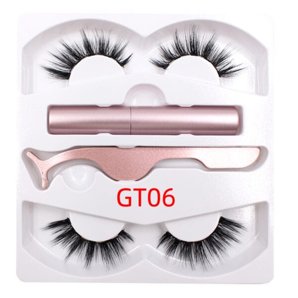 Magnetic Liquid Eyeliner & Magnetic False Eyelashes & Tweezer Set Waterproof Long Lasting Eyeliner False Eyelashes - Image 6