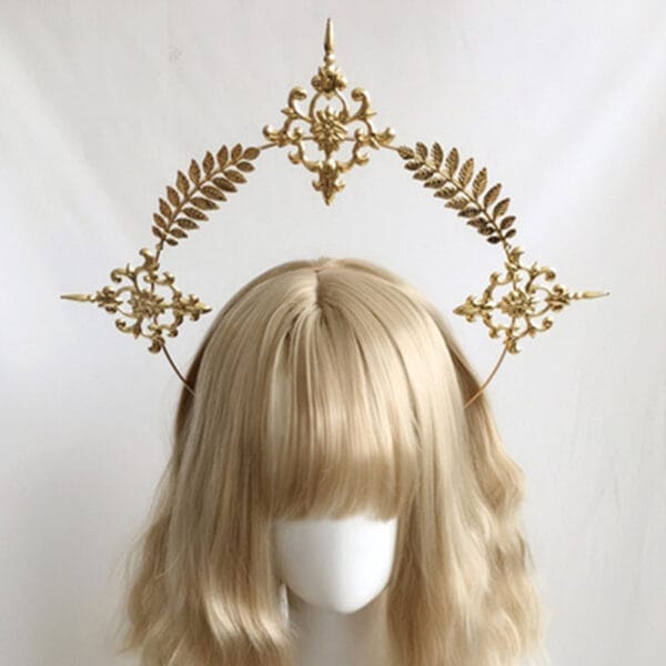 Wheat Ear Cross Feather Church Pope Golden Hair Ornament - Image 10