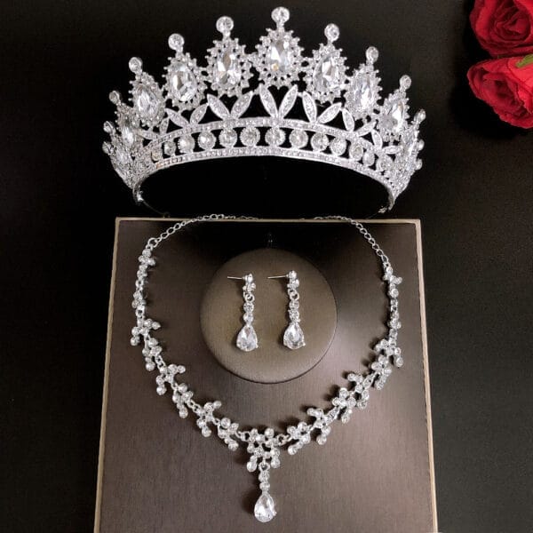 Royal Queen Bridal Jewelry Sets For Women Luxury Tiaras Crow - Image 7
