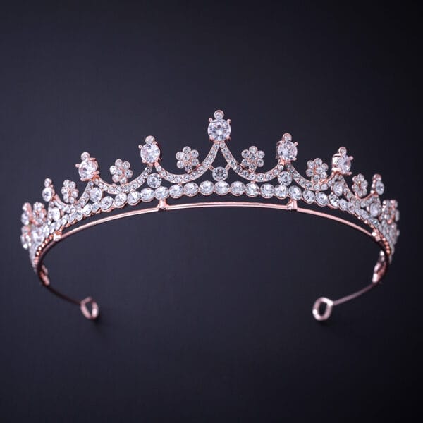 Simple Rhinestone Silver Headband Crown - Image 2