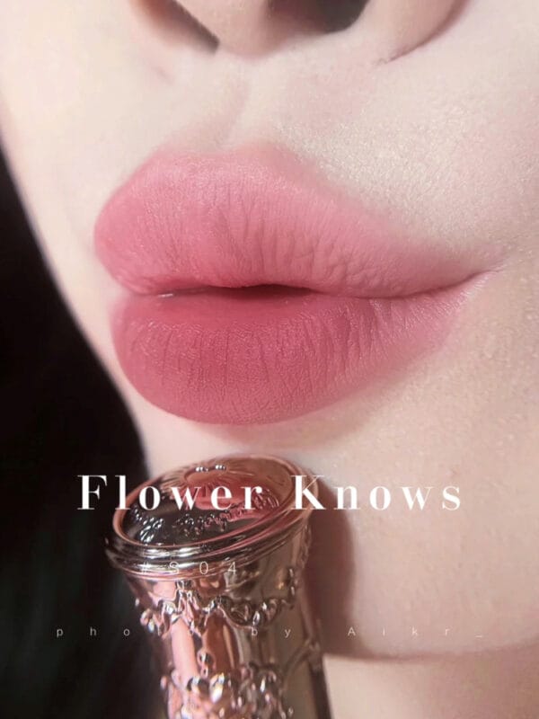 Flower Knows Strawberry Rococo Series Embossed Blush Velvet Matte Lip Glaze - Image 3