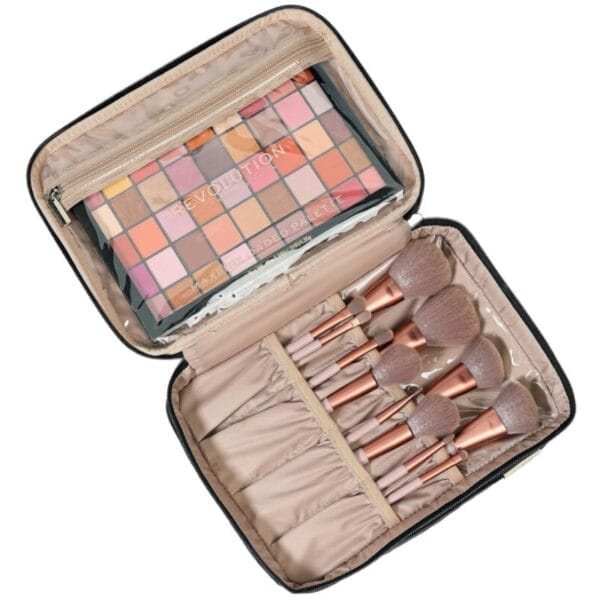 Portable Fashion Double Layer Cosmetics Bag - Image 5