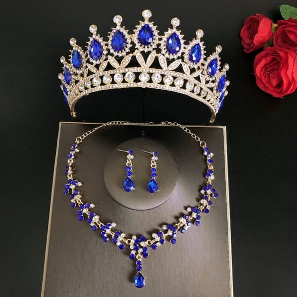 Royal Queen Bridal Jewelry Sets For Women Luxury Tiaras Crow - Image 3