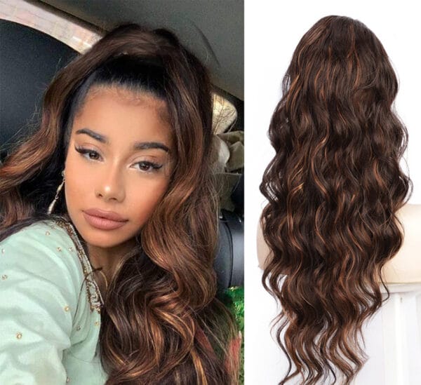 Wig Big Wave Drawstring Ponytail Matte High Temperature Silk Chemical Fiber Wig - Image 7