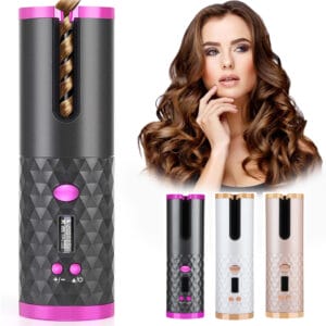 Top 1 Rechargeable Automatic Hair Curler for Women – Cordless Ceramic Curling Iron with LCD Display & Anti-Tangle Rotating Function