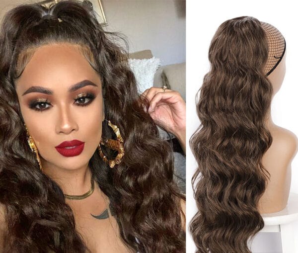Wig Big Wave Drawstring Ponytail Matte High Temperature Silk Chemical Fiber Wig - Image 8