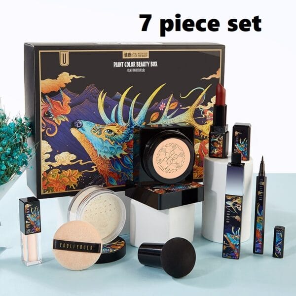 Elk Makeup Nine-piece Set Makeup Powder Air Cushion BB Cream Lipstick Affordable Makeup Set - Image 5