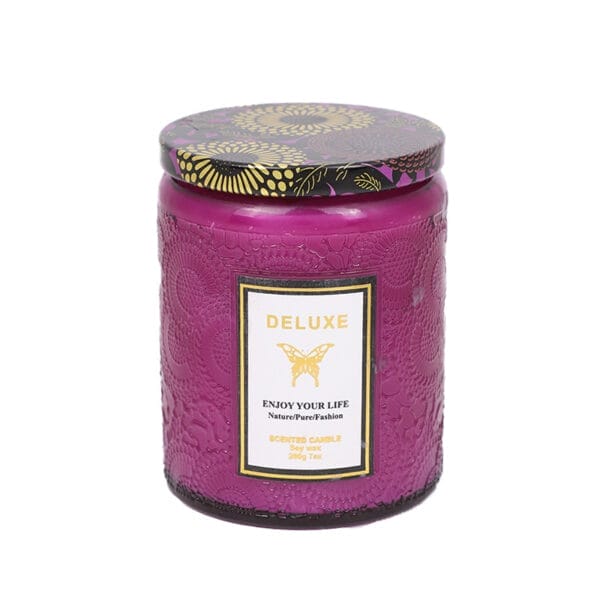 Embossed Glass Fragrance Handmade Gift Aromatherapy Soy Candles - Image 8