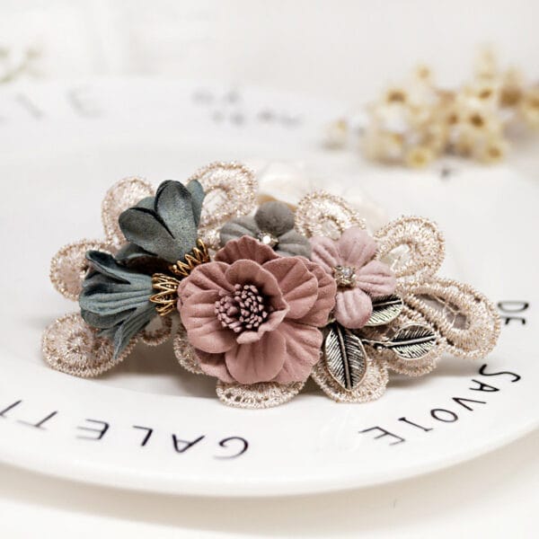 Handmade Bow Hair Accessories Barrettes Hair Ring Pearl Elegant Girl Headdress Flower - Image 9