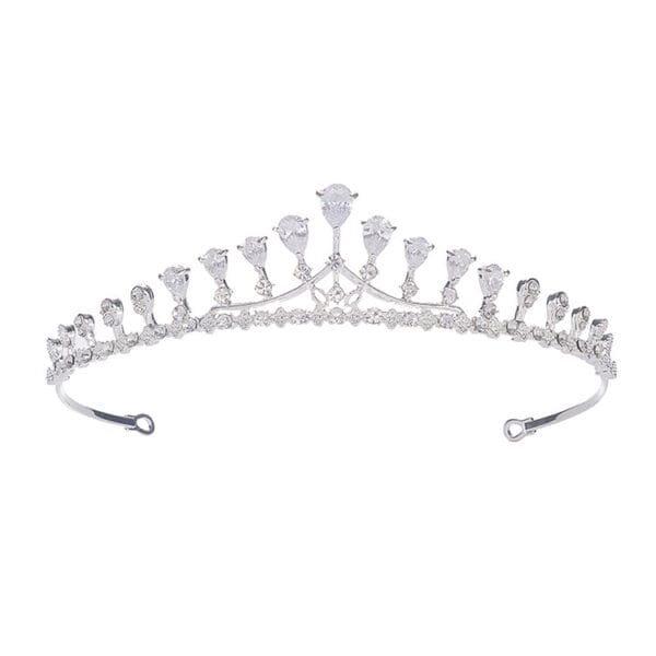 Simple Rhinestone Silver Headband Crown - Image 6