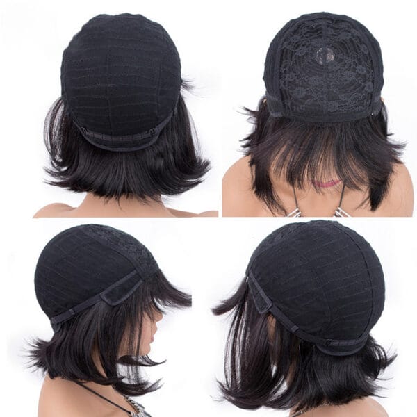 Human Hair Bob Wig Headgear Woven Top Heart Is Natural And Realistic - Image 2