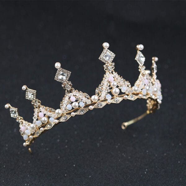 Alloy Pearl Diamond Bridal Crown Jewelry - Image 4