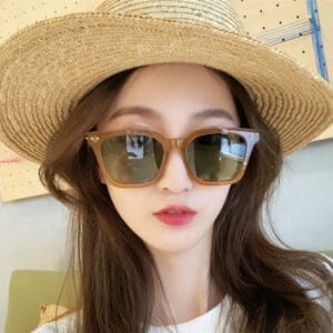Small Frame Square Sunglasses Fashion Personality Mi Nail Frame Concave Shape