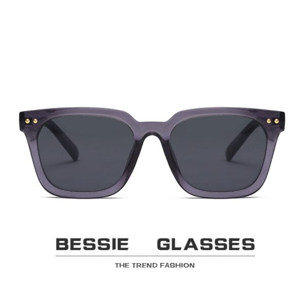 Small Frame Square Sunglasses Fashion Personality Mi Nail Frame Concave Shape - Image 5